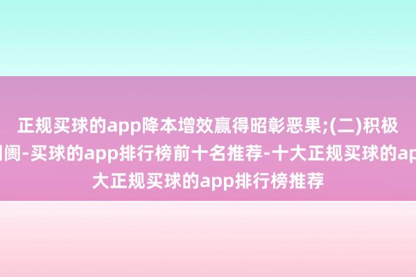 正规买球的app降本增效赢得昭彰恶果;(二)积极拓展国表里阛阓-买球的app排行榜前十名推荐-十大正规买球的app排行榜推荐