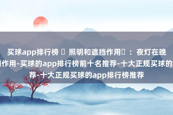 买球app排行榜 ‌照明和遮挡作用‌：夜灯在晚上不错起到照明作用-买球的app排行榜前十名推荐-十大正规买球的app排行榜推荐