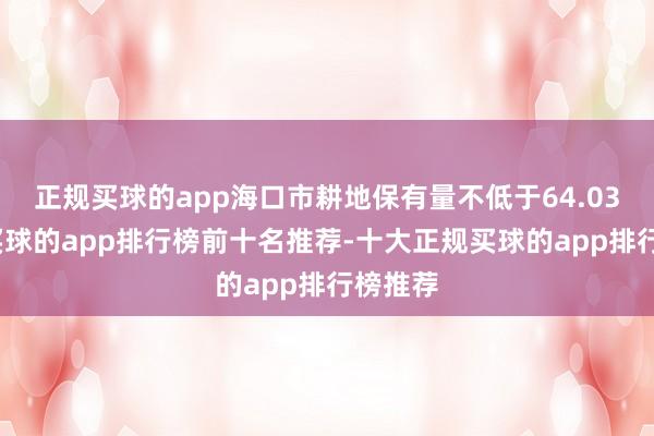 正规买球的app海口市耕地保有量不低于64.03万亩-买球的app排行榜前十名推荐-十大正规买球的app排行榜推荐