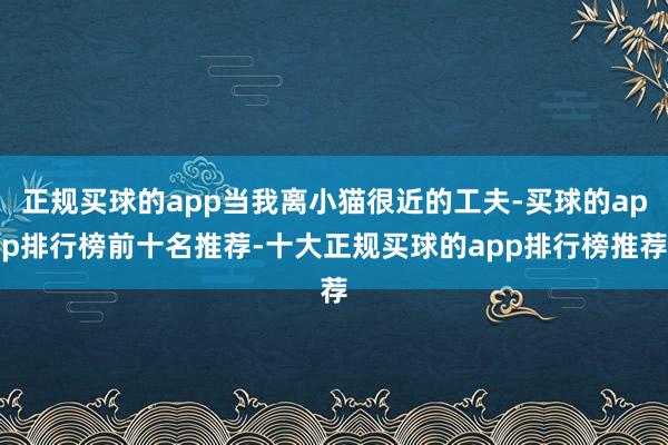 正规买球的app当我离小猫很近的工夫-买球的app排行榜前十名推荐-十大正规买球的app排行榜推荐
