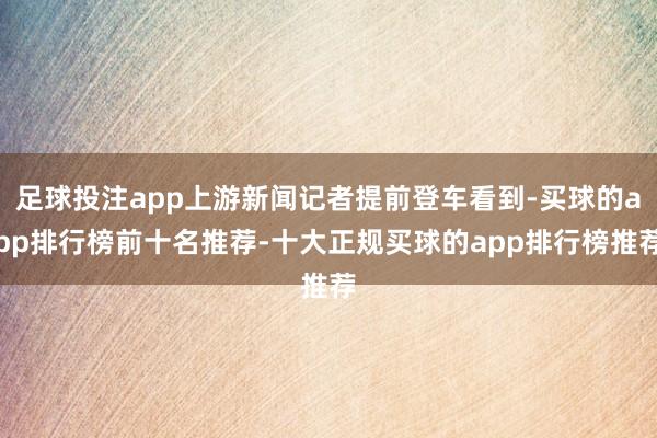 足球投注app上游新闻记者提前登车看到-买球的app排行榜前十名推荐-十大正规买球的app排行榜推荐