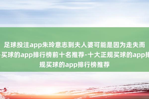 足球投注app朱玲意志到夫人婆可能是因为走失而心慌意乱-买球的app排行榜前十名推荐-十大正规买球的app排行榜推荐