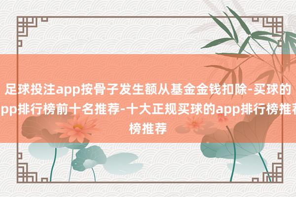 足球投注app按骨子发生额从基金金钱扣除-买球的app排行榜前十名推荐-十大正规买球的app排行榜推荐
