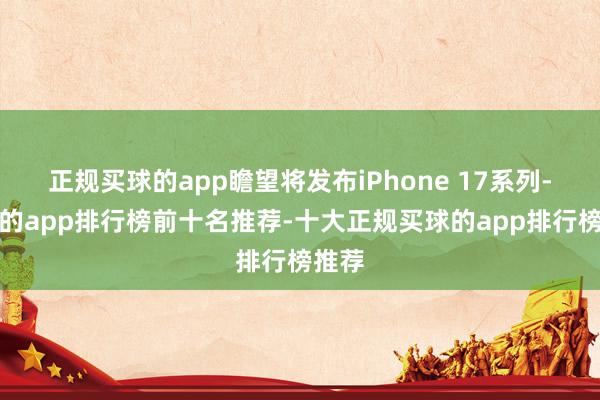 正规买球的app瞻望将发布iPhone 17系列-买球的app排行榜前十名推荐-十大正规买球的app排行榜推荐