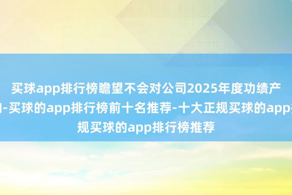 买球app排行榜瞻望不会对公司2025年度功绩产生要紧影响-买球的app排行榜前十名推荐-十大正规买球的app排行榜推荐