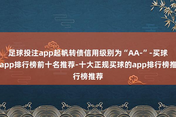 足球投注app起帆转债信用级别为“AA-”-买球的app排行榜前十名推荐-十大正规买球的app排行榜推荐