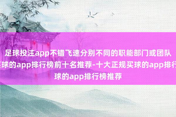 足球投注app不错飞速分别不同的职能部门或团队成员-买球的app排行榜前十名推荐-十大正规买球的app排行榜推荐