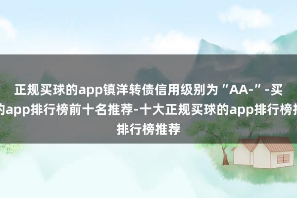 正规买球的app镇洋转债信用级别为“AA-”-买球的app排行榜前十名推荐-十大正规买球的app排行榜推荐