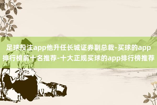 足球投注app他升任长城证券副总裁-买球的app排行榜前十名推荐-十大正规买球的app排行榜推荐