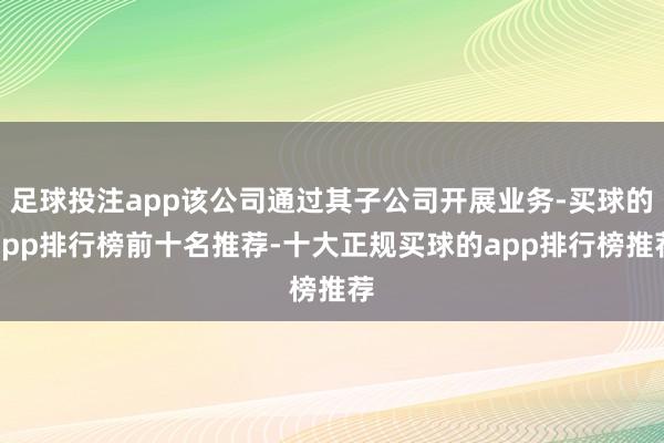 足球投注app该公司通过其子公司开展业务-买球的app排行榜前十名推荐-十大正规买球的app排行榜推荐