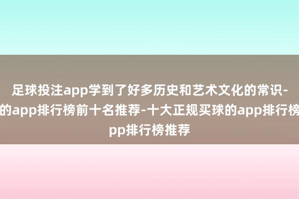 足球投注app学到了好多历史和艺术文化的常识-买球的app排行榜前十名推荐-十大正规买球的app排行榜推荐