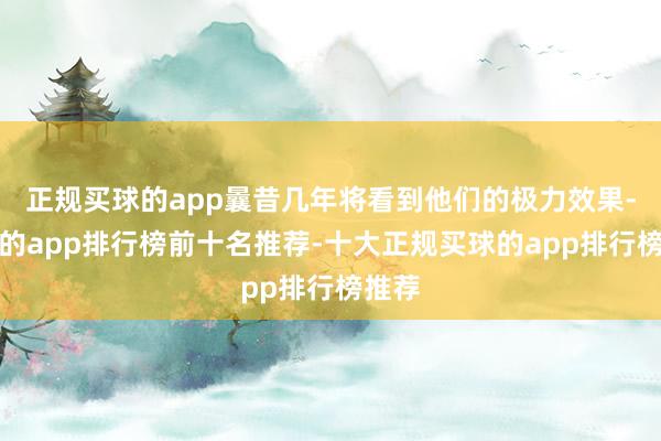正规买球的app曩昔几年将看到他们的极力效果-买球的app排行榜前十名推荐-十大正规买球的app排行榜推荐