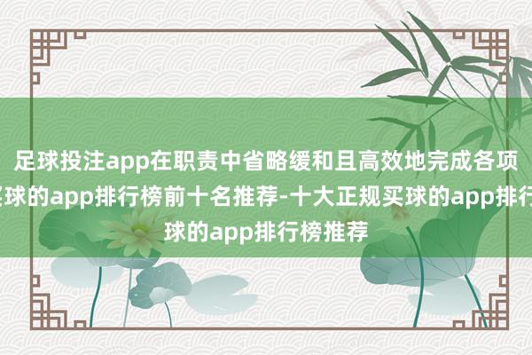 足球投注app在职责中省略缓和且高效地完成各项任务-买球的app排行榜前十名推荐-十大正规买球的app排行榜推荐