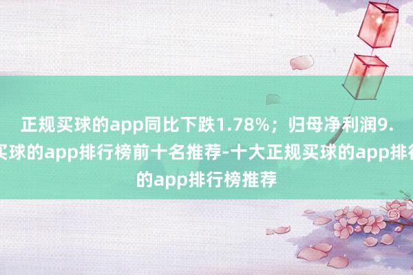 正规买球的app同比下跌1.78%；归母净利润9.2亿元-买球的app排行榜前十名推荐-十大正规买球的app排行榜推荐