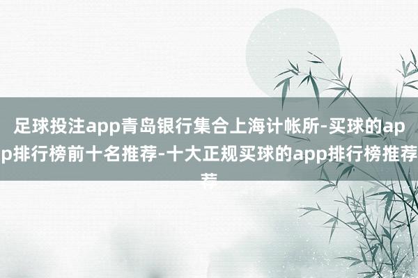 足球投注app青岛银行集合上海计帐所-买球的app排行榜前十名推荐-十大正规买球的app排行榜推荐