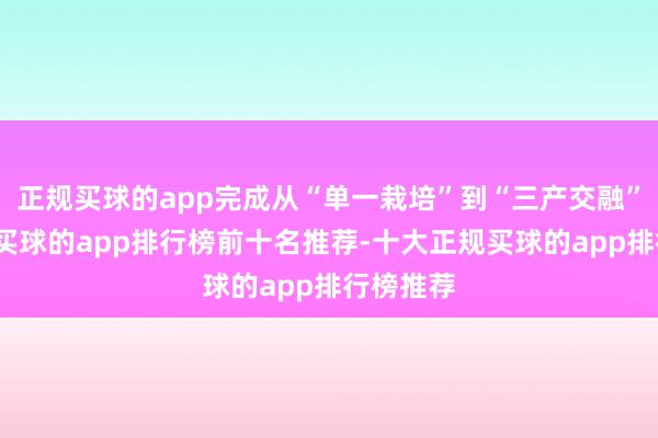 正规买球的app完成从“单一栽培”到“三产交融”的率先-买球的app排行榜前十名推荐-十大正规买球的app排行榜推荐