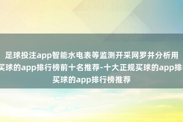 足球投注app智能水电表等监测开采网罗并分析用能数据-买球的app排行榜前十名推荐-十大正规买球的app排行榜推荐